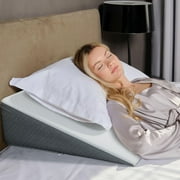 Kolbs Bed Wedge Pillow with Memory Foam Top | Stylish Chic Jacquard Cover | Wedge Pillow for Sleeping and Acid Reflux, Heartburn, and GERD Pillow – Snoring Pillow